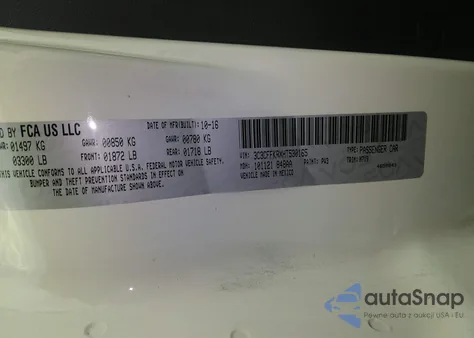 2017 Fiat 500 Pop z USA, uszkodzony, nr VIN 3C3CFFKRXHT530165